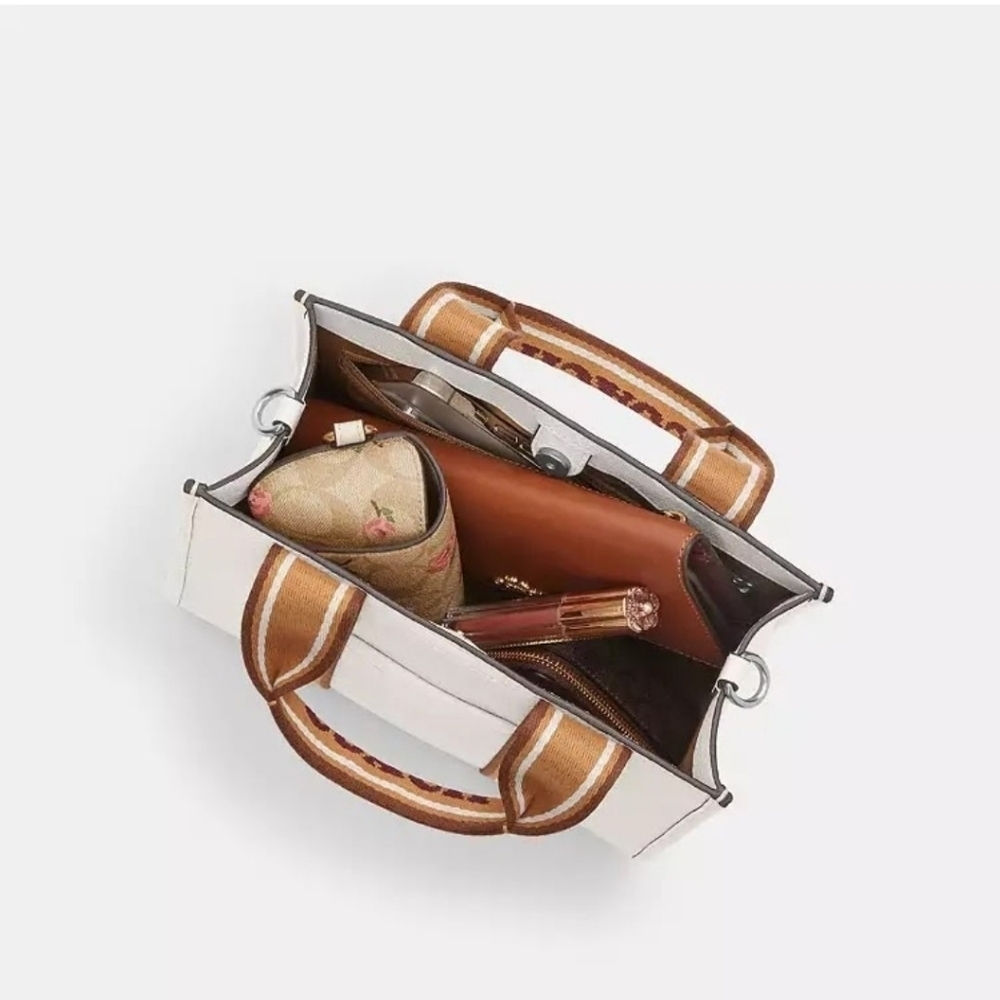 Coach Leather Smith Tote 24 with Striped Handles. - Picture 7 of 11